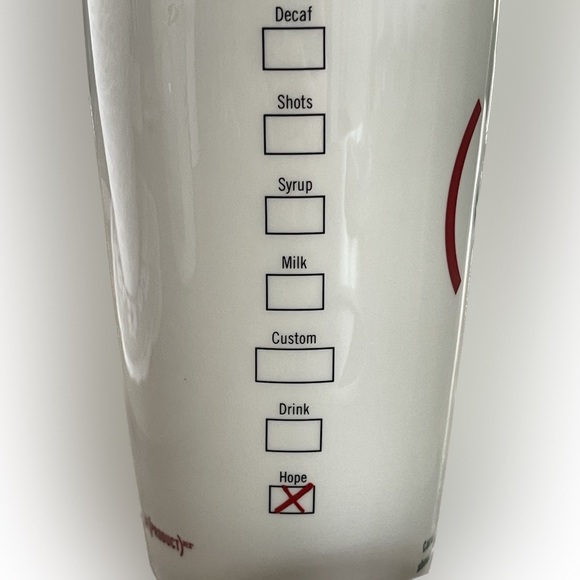 Two Starbucks RED Hope and Plain Ceramic Travel Tumbler Mug Cup - Picture 5 of 12